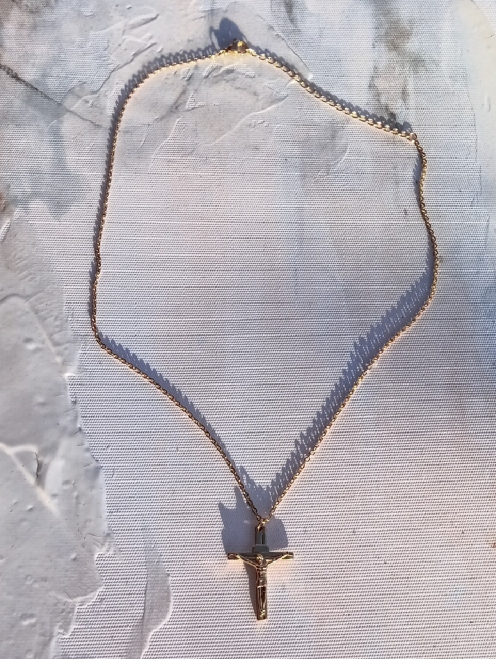 Gold Crucifix Pendant Necklace for Women - Classic Religious Jewelry.